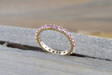 14k Gold Pink Sapphire Eternity Band Ring 2.1mm B10079
