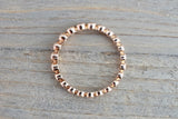 14k Rose Gold Round Cut Diamond Bezel Full Eternity Stackable Stacking Promise Ring Anniversary Bead