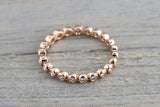 14k Rose Gold Round Cut Diamond Bezel Full Eternity Stackable Stacking Promise Ring Anniversary Bead