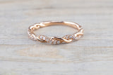 Gold Round Diamond Rope Twined Vine Ring ASPBR010001