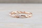 Gold Round Diamond Rope Twined Vine Ring ASPBR010001