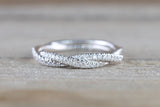 14k White Gold Diamond Pave Rope Twist Curve Polished Stackable Ring Band Wedding Promise Anniversary Fashion Rope Twist Open Curve
