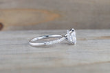 2 carat Oval Lab Grown Diamond Moissanite Victoria Hidden Under Halo Oval 9x7mm Ring M3079