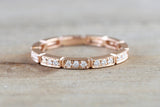 14k Gold Round Cut Bar Diamond Ring  B10073
