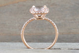 Cushion Halo with Round Morganite Ring