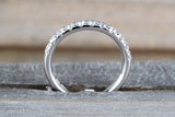 14k White Gold Diamond Large Anniversary Wedding Engagement Love 3mm Ring Band Bridal Stacking Stackable