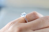 2 carat Round Moissanite Lab Grown Diamond Ring 18kt Rose Gold Solitaire