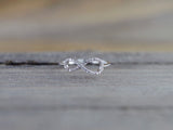 14k White Gold Diamond Pave Polished Infinity Love Symbol Ring Band Promise Anniversary Fashion Rope