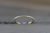 Gold Dainty Thin Baguette Rectangle Diamond Band 1mm B10018