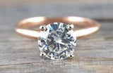 14k Gold Solitaire Round Moissanite 7.5mm Engagement Ring