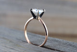 14k Gold Solitaire Round Moissanite 7.5mm Engagement Ring