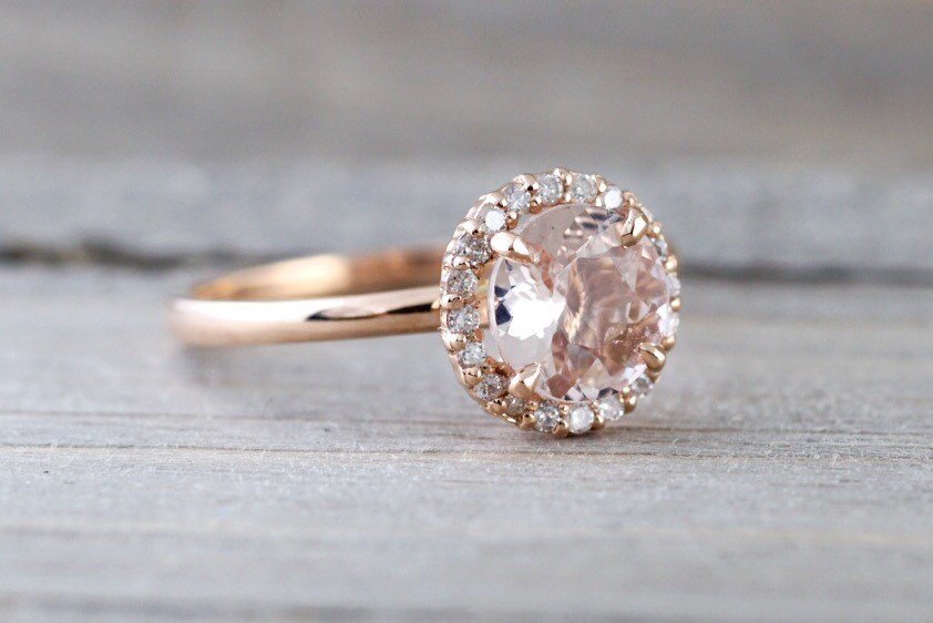 Pink champagne diamond ring discount
