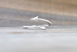 18k Solid White Gold Diamond Arrow Open Fashion Ring Band Love