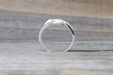 18k Solid White Gold Diamond Arrow Open Fashion Ring Band Love