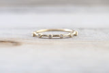 14kt Yellow Gold Diamond Vine Ring Crown Design Classic Milgrain Infinity Bezel Band
