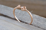 14k Solid Rose Gold Diamond Key To Your Heart Fashion Ring Band Love