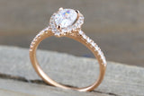 14k Rose Gold Pear Moissanite Engagement Ring M3084