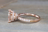 Double Hidden Halo Cushion Morganite 9mm ASPER1430038