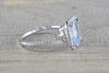 Rebecca cushion Aquamarine Diamond Halo ASPER1430042