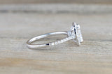 Cushion Moissanite 7mm Charles & Colvard Forever Brilliant 18kt White Gold Halo Ring