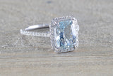 Rebecca cushion Aquamarine Diamond Halo ASPER1430042