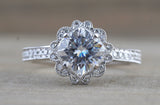SPECIAL 1 Only Cushion Cut Moissanite 6mm Diamond Halo Engagement Ring M3096