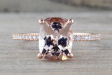 Double Hidden Halo Elongated Cushion Morganite ASPER1430046