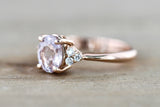 Leila Pink Sapphire GIA Certified Gemstone on Rose Gold Diamond Ring