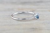 Square Blue Sapphire And Diamond Ring FR01007