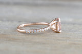 14k Rose Gold Cushion Morganite Diamond Ring  ASPER1430039