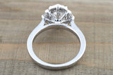 Vintage Moissanite 9x7mm Oval Diamond Halo Engagement Ring M3093