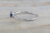 Square Blue Sapphire And Diamond Ring FR01007