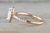 14k Rose Gold Pear Moissanite Engagement Ring M3084