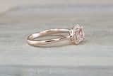 Andrea Halo Solitaire 5mm Cushion Morganite M3021