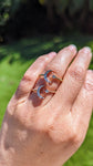 14k Gold Solid Star Moon Open Ring Band