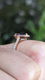 14k Rose Gold Pear Sapphire Halo Diamond Engagement Ring