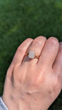 14k Gold Pave Signet Diamond Rectangle Ring