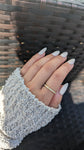 14k Gold Round Cut Bar Diamond Ring  B10073