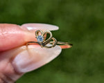 14 Karat Yellow Gold Double Heart Diamond Band Anniversary Love Ring Band