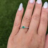 Round Green Emerald And Diamond Ring FR0100E