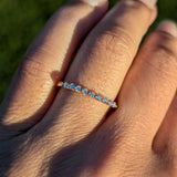 14k White Gold Diamond Stackable Band Engagement Promise Ring Love Bead Single Prong