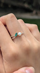 Natural emerald and diamond ring 14k yellow gold