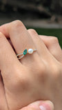 Natural emerald and diamond ring 14k yellow gold