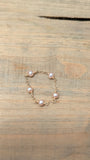 Natural pearl chain ring 14k yellow gold