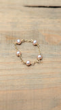 Natural pearl chain ring 14k yellow gold