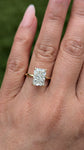 14K Yellow Gold 3.0 Radiant Lab Grown Diamond Engagement Ring with a Hidden Halo