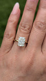 14K Yellow Gold 3.0 Radiant Lab Grown Diamond Engagement Ring with a Hidden Halo