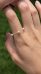 Natural pearl chain ring 14k yellow gold