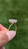 14K Yellow Gold 3.0 Radiant Lab Grown Diamond Engagement Ring with a Hidden Halo