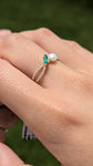 Natural emerald and diamond ring 14k yellow gold